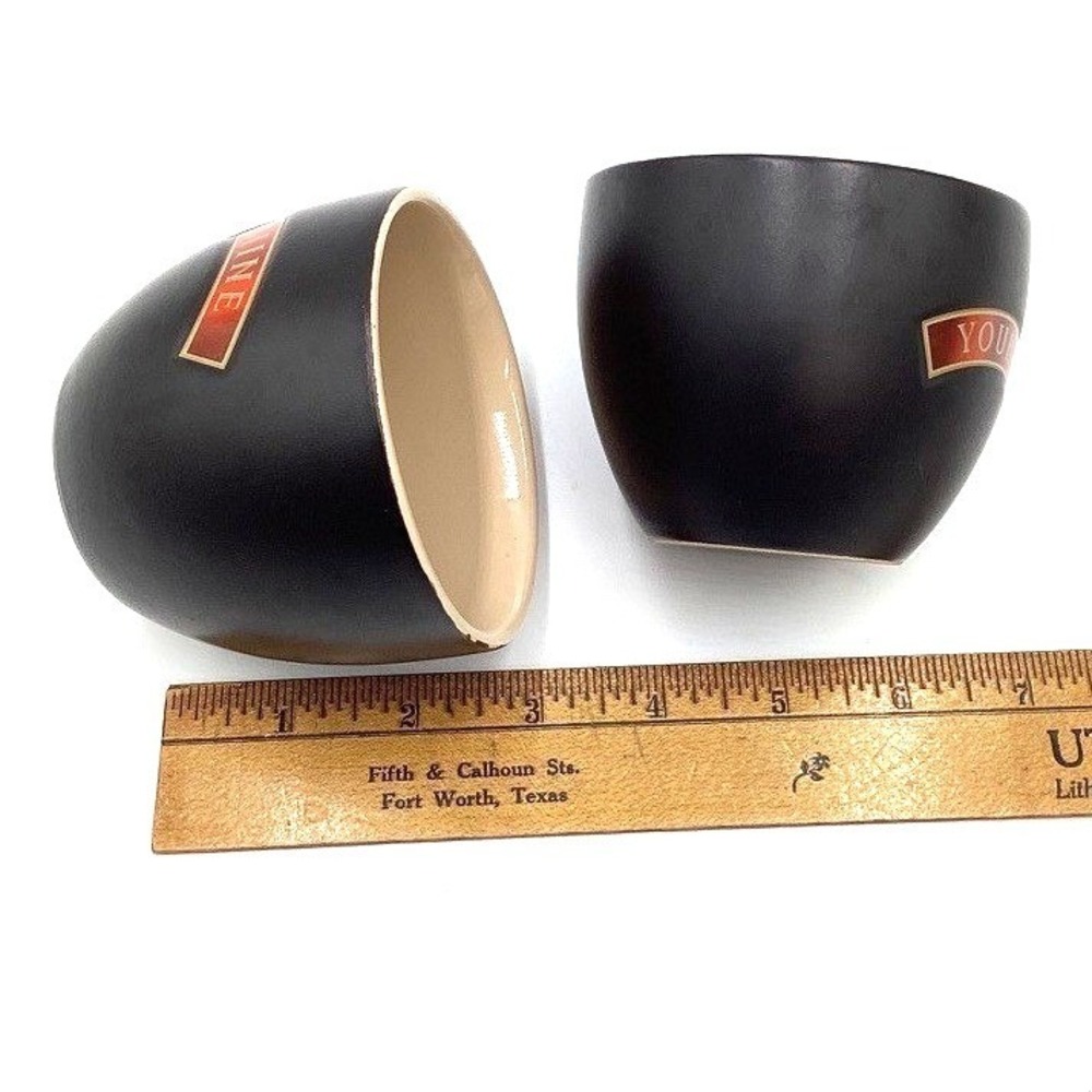 Baileys Irish Cream Yours & Mine Black Ceramic Tumbler Cups Set of 2 Barware - Picture 4 of 4